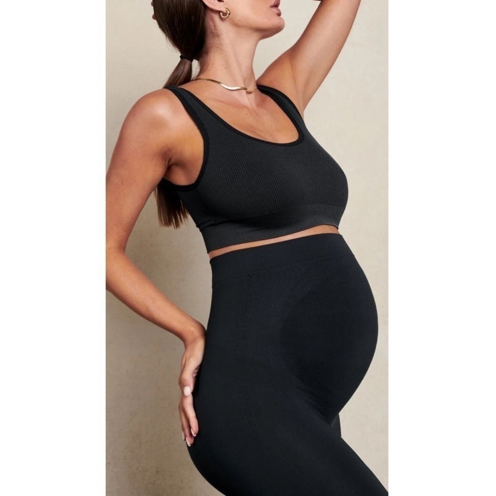 BLANQI EVERYDAY Maternity Belly Support Leggings in Black size Medium